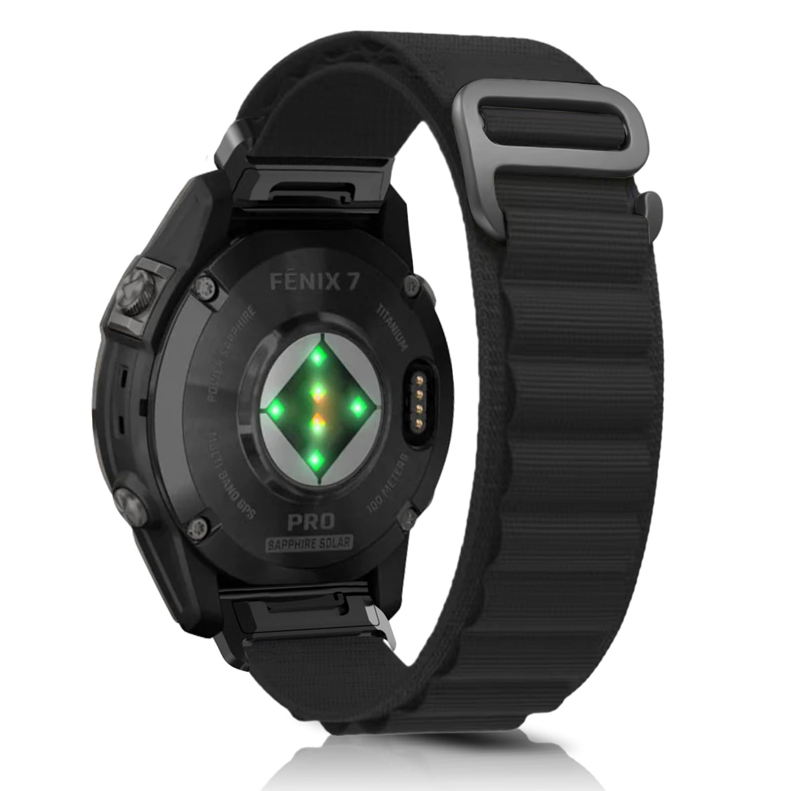 KONEE 22mm QuickFit Nylon Strap for Garmin Fenix 7 Pro / 7/6 Pro / 6/5 Plus / 5, Nylon G-Hook Adjustable Replacement Strap for Garmin Epix (Gen 2) / Epix/Epix Pro 47mm - Black