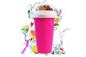 NUFR Slushie Maker Cup, Magic Quick Frozen Smoothies Cup Cooling Cup Double Layer Squeeze Cup Slushy Maker, Homemade Milk Shake Ice Cream Maker DIY it for Children and Family