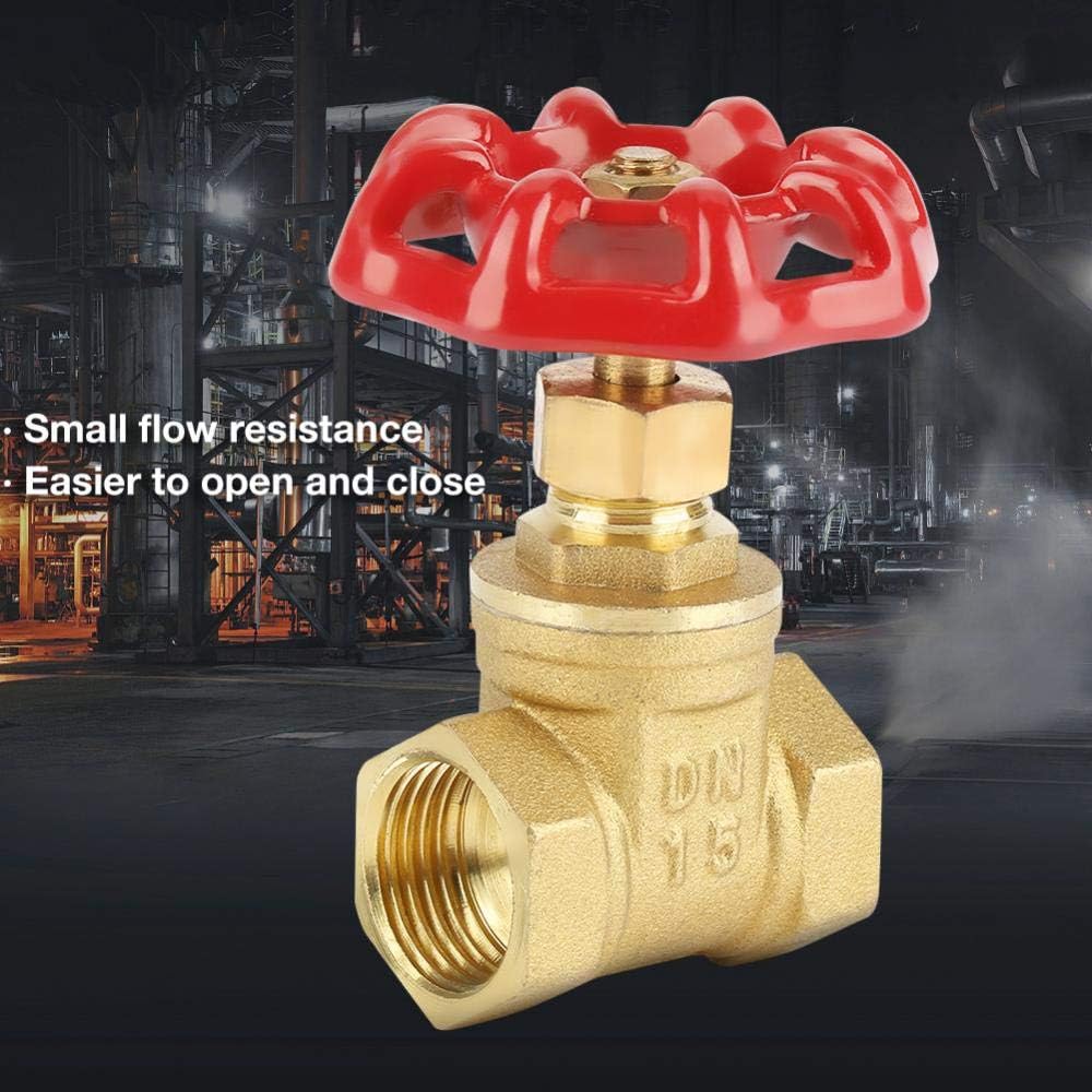 DN15 Brass knob Type encrypted Gate Valve BSPP G1/2 Rotary Sluice Valve 232PSI for Water Oil Gas with Red Head Handle - Image 4