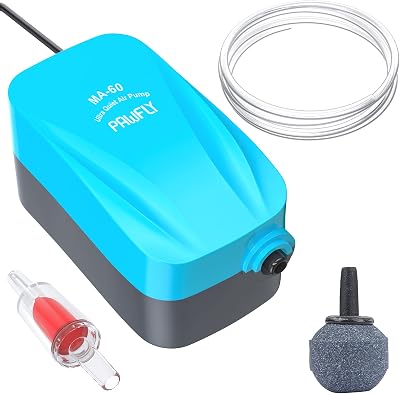 Pawfly Compact Air Pump 1.8 L/min with Stone, Tubing, Check Valve 20-75L