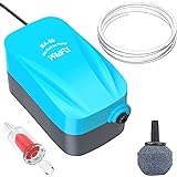 Pawfly Aquarium 40 GPH Compact Air Pump Quiet Oxygen Aerator Pump with Air Stone Airline Tubing and Check Valve Accessories f