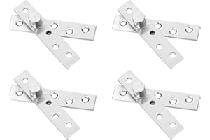 uxcell 4 Pcs Invisible Door Pivot Hinge, Hidden Door Hinge, 180 Degree Rotation, Stainless Steel, Powder Coated, Flush Mount