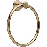 Delta Lahara (1-Pack) Hand Towel Holder Champagne Bronze Towel Racks for Bathroom Wall Round Towel Ring Holder for Bath Towel Hanger for Kitchen, Bathroom Accessories 73846-CZ