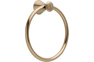 Delta Lahara (1-Pack) Hand Towel Holder Champagne Bronze Towel Racks for Bathroom Wall Round Towel Ring Holder for Bath Towel Hanger for Kitchen, Bathroom Accessories 73846-CZ