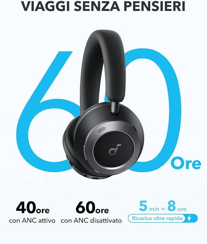 Space One Pro di Anker, Cuffie Bluetooth Over Ear, ANC Adattiva