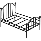 iplusmile Miniature Metal Doll House Bed Frame 6.29X4.33X3.93In Iron Dollhouse Bedroom Furniture Accessory for Tiny House Decoration and Kids Play