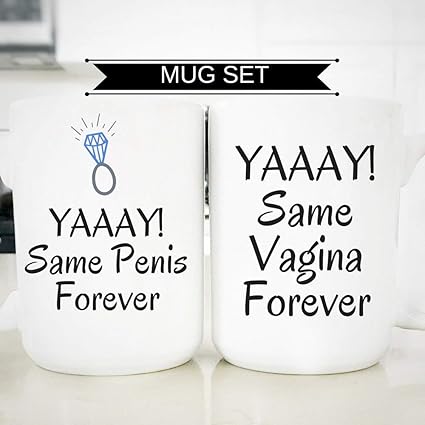 Amazon Co Jp Same Penis Forever Same Vagina Foreverマグセット 面白い婚約ギフト 面白いカップルのマグカップ 面白い彼 彼女用マグカップ 面白い独身お別れギフト ホーム キッチン