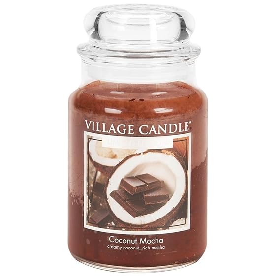 Village Candle Kokosnuss Mokka Duftkerze im Glas, 737 g, Braun 10.4 x 9.5 x 11.9 cm