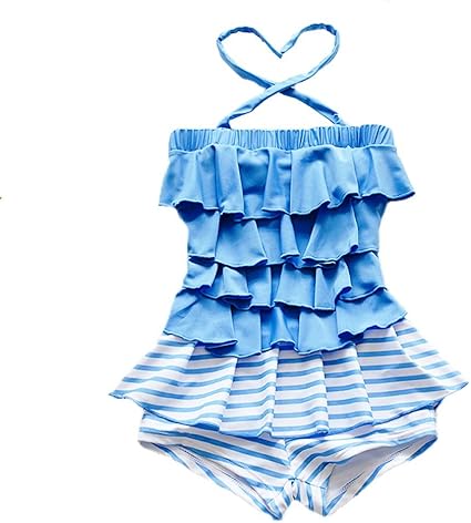 Amazon Co Jp 子供 女児 可愛いフリル ボーダー柄 ワンピース 水着 Uvカット ビキニ 女の子 キッズ Cute オシャレ キッズ ジュニア スポーツ 練習用水着 ベビー 水遊び 温泉 スクール 110 1cm ブルー ベビー マタニティ