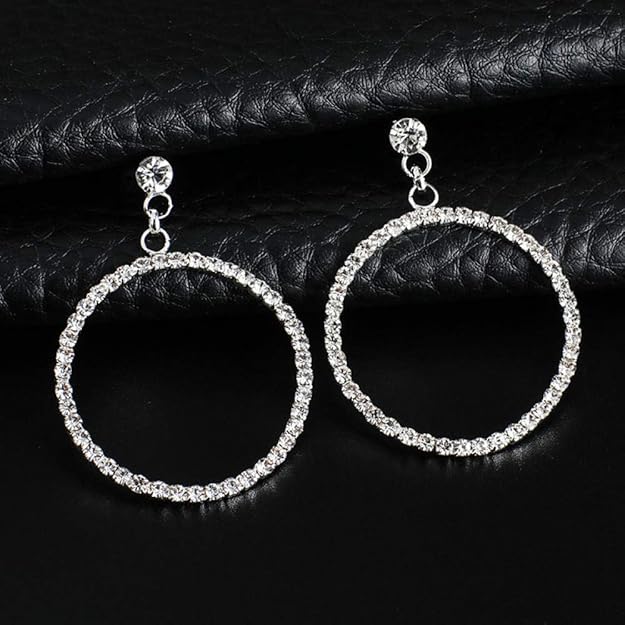 Stud Earrings Korean boutique earrings full of diamonds circle earrings