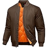 Rdruko Men's Bomber Jackets Onion Quilted Winter Padded Windbreaker Zip up 4 Pockets Waterproof Satin Flight Varsity Coats