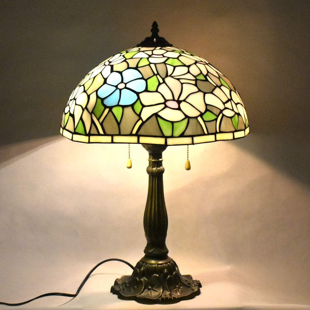 24 Inches Tall Tiffany Style Lamps Water Lily Table Desk Lighting Stained Glass 16 Inches Wide Lamp Shade Dale Unique Victorian Light for Living Bedside Coffee Room College Dorm