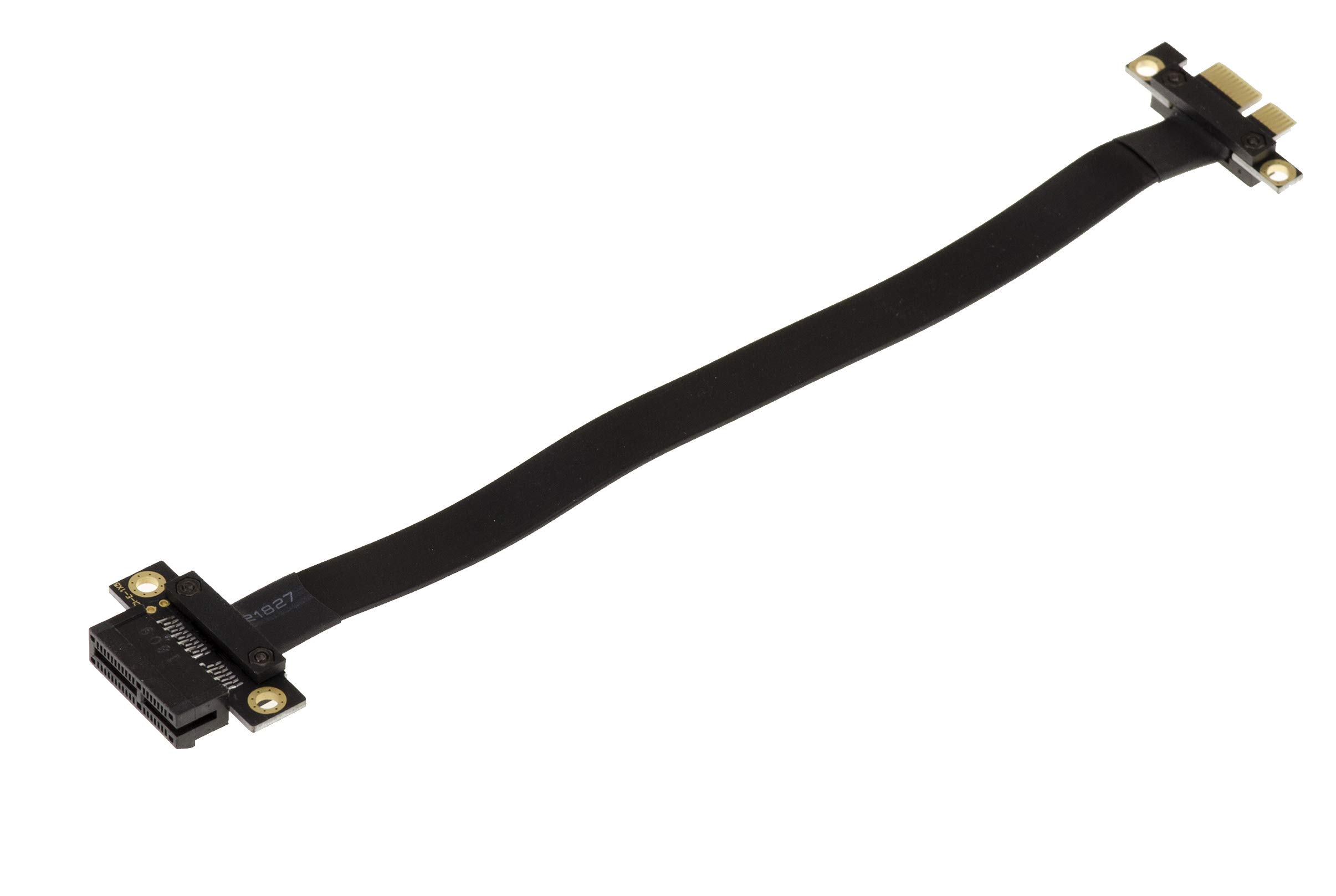 KALEA-INFORMATIQUE Expansion riser for PCI Express x1 port to PCIe x1 port with flexible, shielded, PCIe 3.0 compatible ribbon cable. Total length 23cm