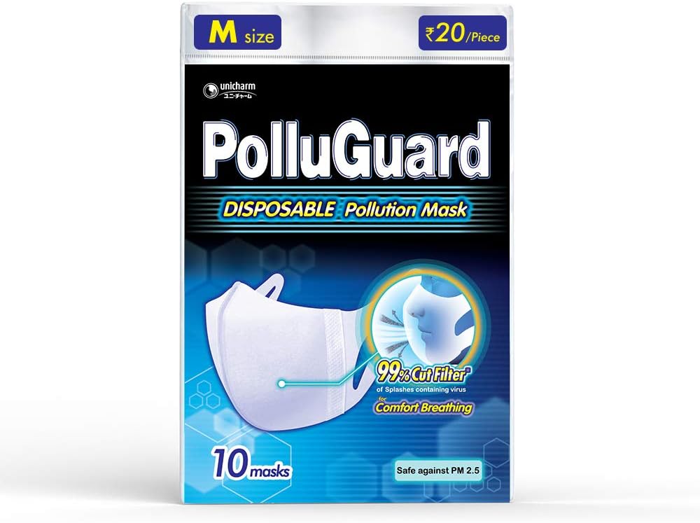 PolluGuard STD Large Size Adult Mask - 10 Count (Medium)