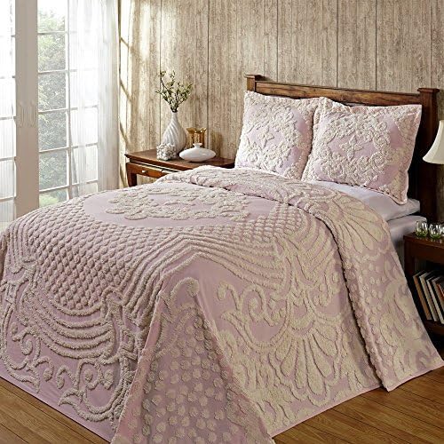 Chenille Bedspread Light Pink Queen 
