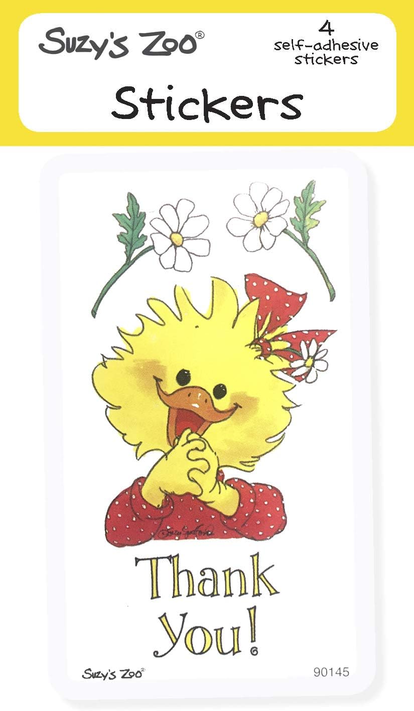 Suzy's Zoo Stickers 4Pack, Thank You! 10145