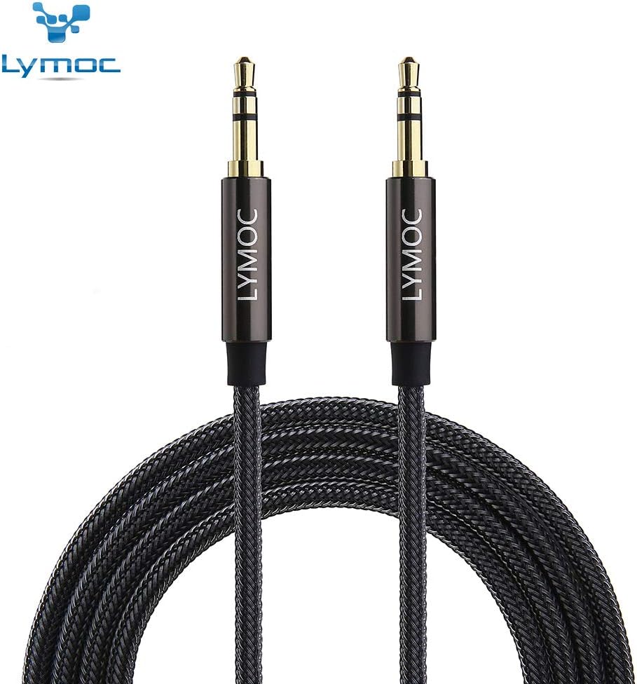 LYMOC 3.5mm Premium Auxiliary Audio Cable (3.5ft/1.0m) Male to Male Stereo AUX Cable for Headphones, iPods, Phones, iPads, Speakers,Echo Dot, Sony, Beats,Home/Car Stereos and More (Premium Black)