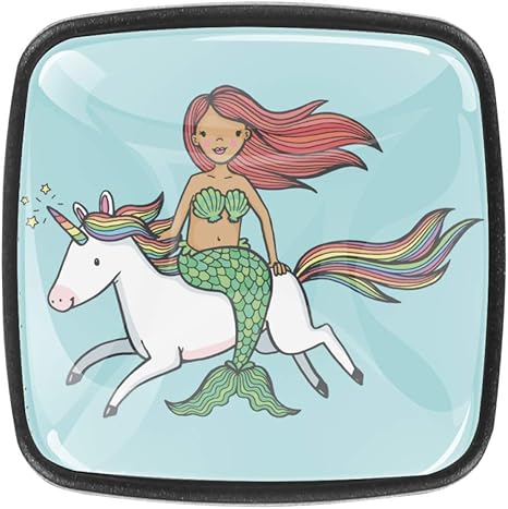 Armario Herrajes Cajones Tiradores Mango Sirena Montando Un Unicornio