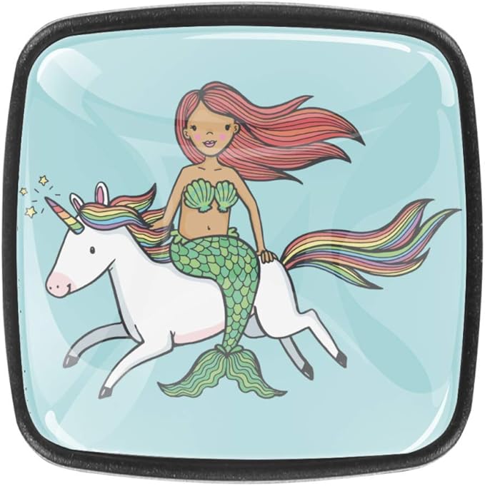 Armario Herrajes Cajones Tiradores Mango Sirena Montando Un Unicornio