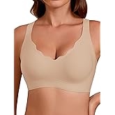 COCOMARTS Jelly Bras for Women No Underwire Seamless Push Up Scalloped Tshirt Bralettes Comfortable Wireless Everyday Bra