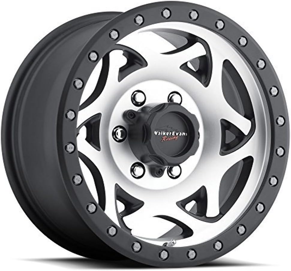 Walker Evans 501MB Legend Satin Black with Diamond Cut Face Wheel with Painted Finish (16 x 8. inches /5 x 5 inches, 1 mm Offset)