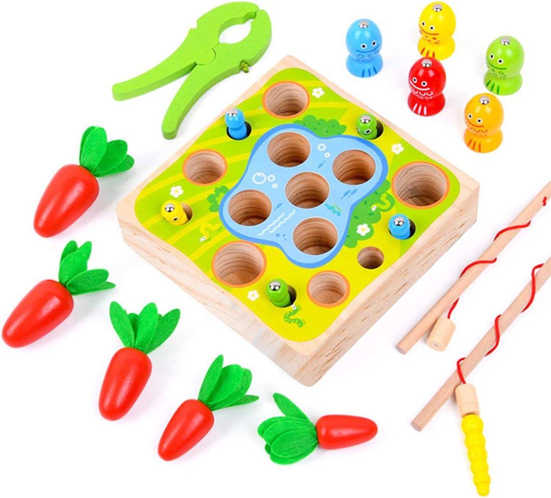 Mjouets Educatifs Jouet Bebe 1 An Bois 2 In1 Jeux Montessori O Kinee Jouets En Bois Jeu De Peche Jeux Montessori Jeu De Magnetique Peche Puzzle Carottes Recolte Cadeaux Jeux Et Jouets Puzzles