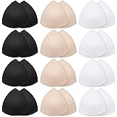 Yolev 12 Pairs Bra Inserts Pads Triangle Removable Sports Bra Pads Inserts Sewn Edges Bras Cups Insert Replacement Breast Enhancers