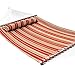Ollieroo® Fall Camp Hammock Quilted Fabric With Pillow double size spreader bar heavy duty stylish 450 lb Red Stripes