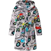 Fraprasty Boys Fleece Robe Hooded Toddler Soft Bathrobe Pajamas Sleepwear for Kids Girls 2-16 Years