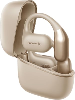 RB-F10DE-C Cuffie Wireless Open-Ear, Auricolari wireless Sport Bluetooth con Microfono ENC, 25H di Autonomia, Bluetooth 5.4, IPX4, Controlli Touch, Beige