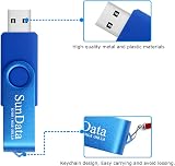 SunData 3x 16GB USB 2.0 Flash Drive Swivel Thumb Drive LED Light Blue Green Red view 6