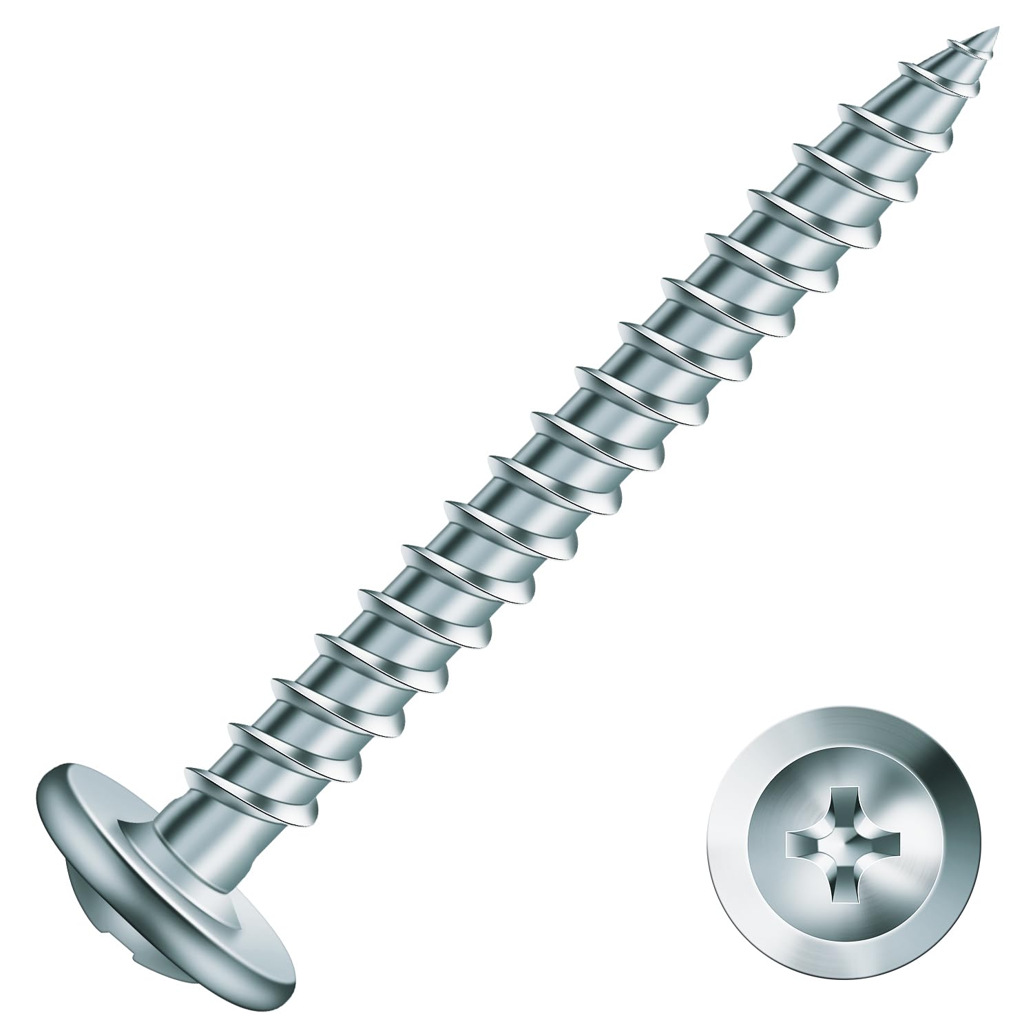 Photo 1 of #8 x 1-1/2" Wood Screw 100Pcs Alloy Steel Standard Thread Truss Head Fast Self Tapping by SG TZH