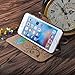 CORNMI Design for i5 Case, Premium Vintage Flip Wallet Leather Magnetic Closure Cover Skin for i5S with Card Slots, Cash Compartment and Wrist Strap(Light Brown)