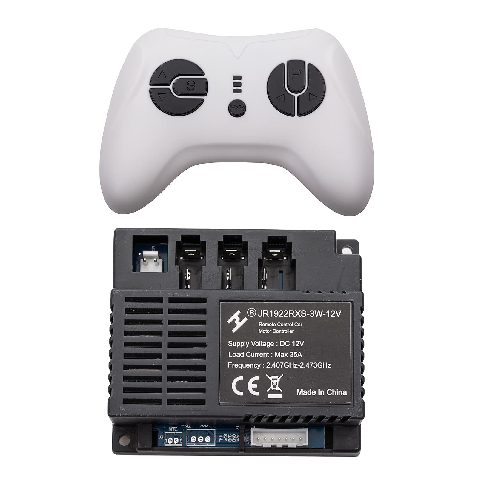 2.4G Bluetooth Remote Control and JR1922RXS-3W-12V Receiver Kit Kids Powered Ride On Car,Controller Control Box Accessories for Children Electric Ride On Car Replacement Parts