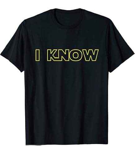 Amazon.com: Star Wars Han Solo I Know Classic Quote T-Shirt