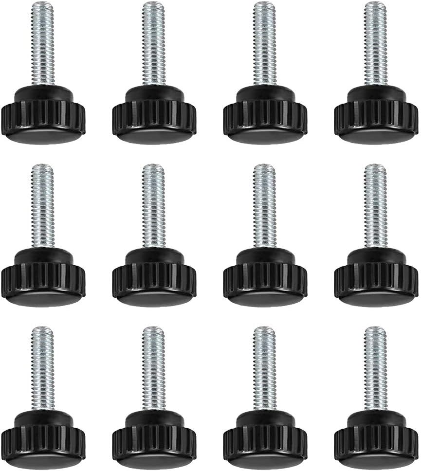 MACHSWON Knurled Clamping Knobs Grip for Saw Drill Press Lathe and Routing Jigs Packaging Machinery Printing Equipment Screw on Type Plastic Threaded Hand Bolt Knobs M6 x 20mm 12pcs