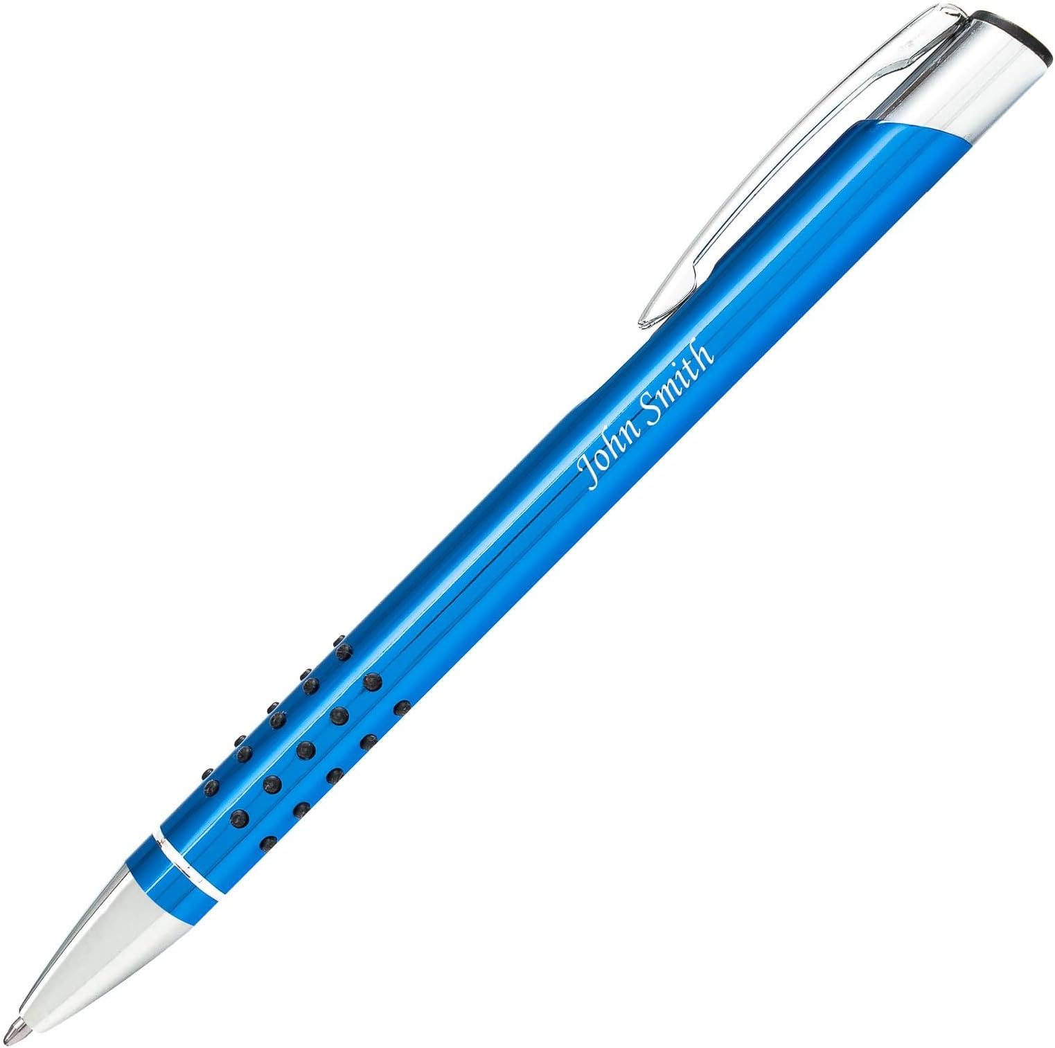Personalised Pen RUBBER Blue, FREE laser engraving with your Name, Slogan or Logo, Ideal Birthday, Wedding Anniversary Gift UK