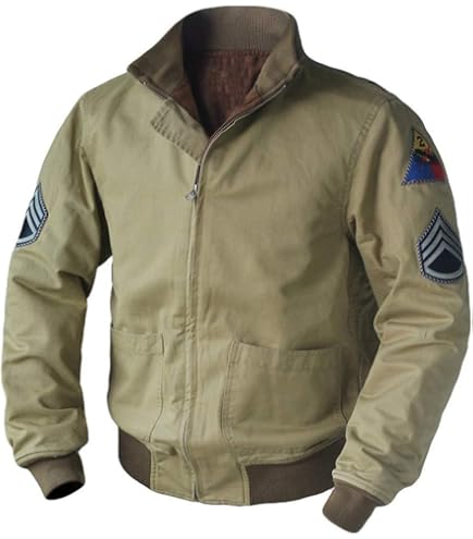 Fury Brad Pitt WW2 Military Style German Bomber Men's Cotton