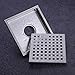 HANEBATH 6 Inch Square Shower Floor Drain with Removal Grate, Stainless Steel Brushed