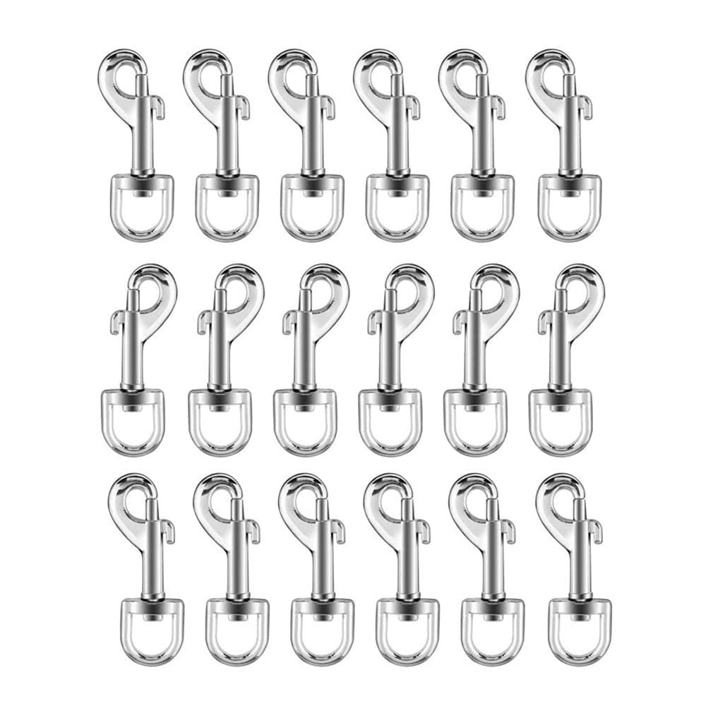 KAIAIWLUO 18 Pcs 360° Swivel Trigger Spring Clip Zinc Alloy Snap Clip Hook for Dog Leash Collar Webbing Bags Strap Camping Hiking Keyring