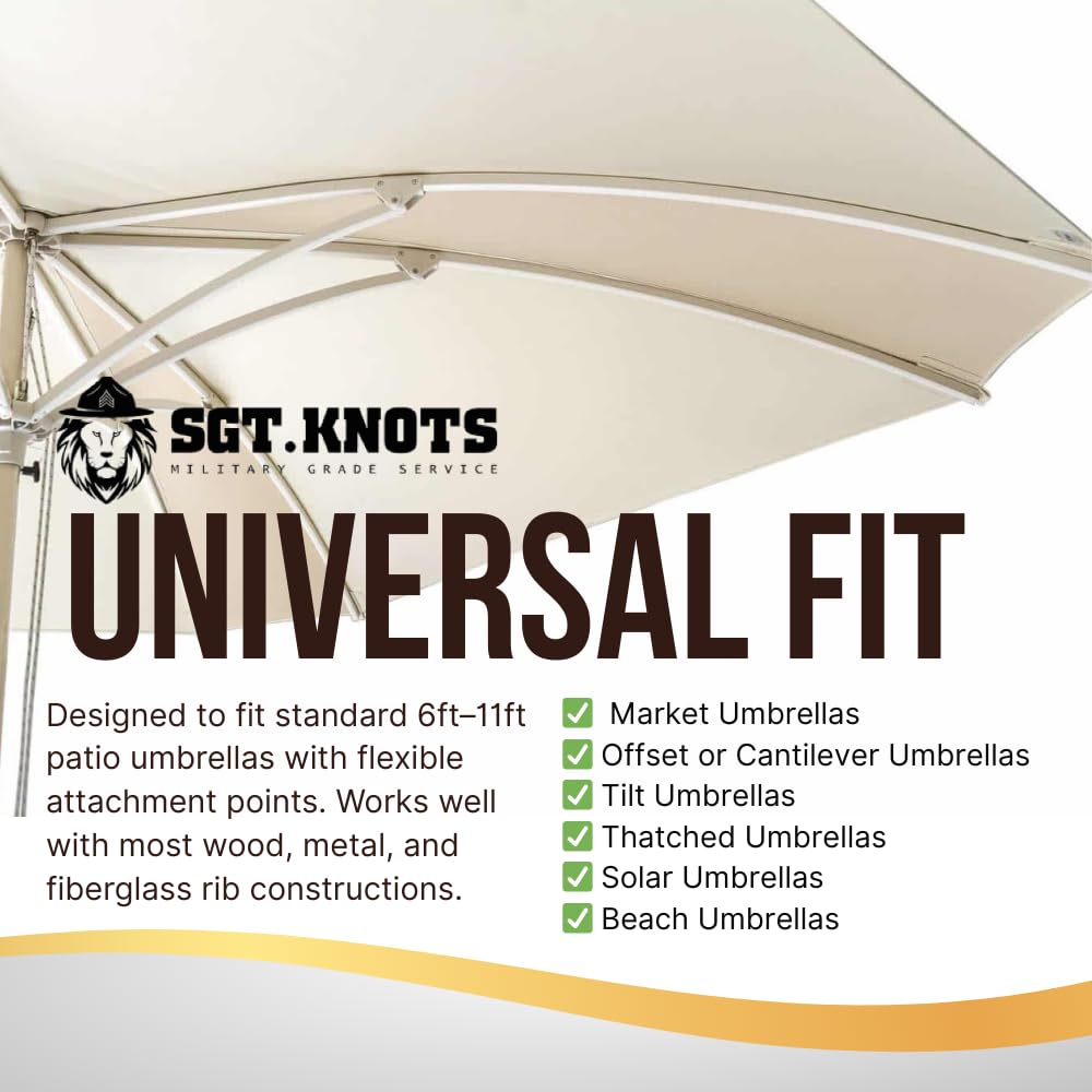 SGT KNOTS Patio Umbrella Bungee Strap Cord with Ball - Long Lasting, Highly Flexible & Durable Umbrella Tie (1 Pack, Tan) - view 6