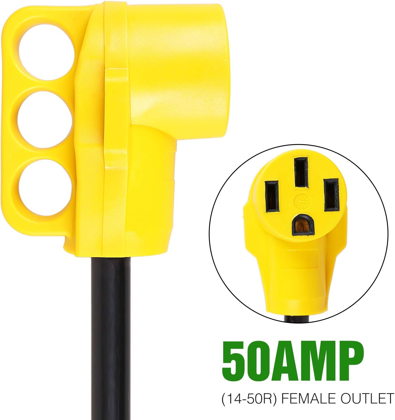 BrightHome 30 Amp Male to 50 Amp Female RV Power Cord, Heavy Duty Electrical Adapter with Dogbone Grip Handle, 30M/50F RV Plug Adapter, 12 Inches (125V/3750W): Automotive