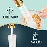 FORIOUS Brushed Gold Kitchen Tap with 360° Swivel High Arc Dual Spray view 4