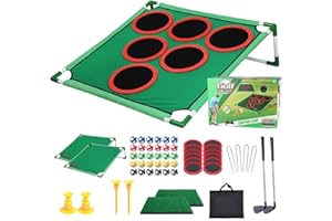 Golf Pong Game Set, Indoor & Outdoor Golf Beer Pong, Compact and Portable Backyard Golfs Game Sets for Multiplayer, Outdoor I