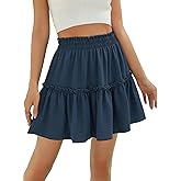 Berydress Womens Ruffle Mini Skirt 2025 Trendy Beach Vacation High Waisted Tiered A Line Casual Summer Boho Flowy Skirts