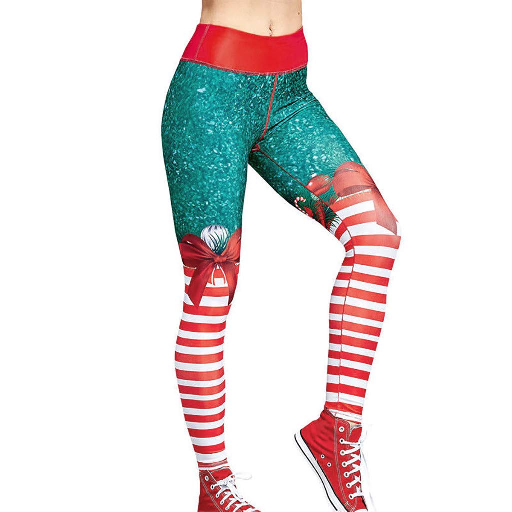 Amazon.com: iYYVV Christmas Xmas Womens Yoga Gym Bowknot ...