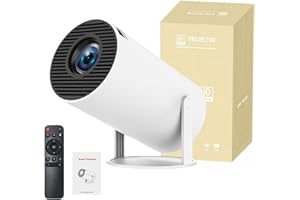 Mini 210° Smart Projector with Extra Large-Screen Display, 1080p Full Hd Smart Portable Projector with 180° Rotation, Auto Ke