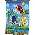 Franco Sonic Anime 13 Piece Shower Curtain and Ring Set, (100% Officially Licensed Product)