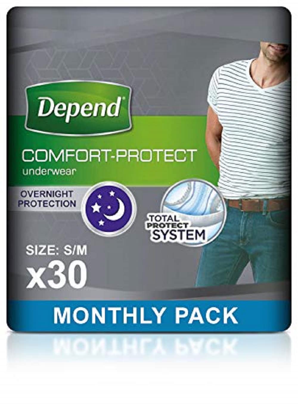 Depend Comfort Protect Incontinence Pants for Men, Small/Medium, 30 Pants