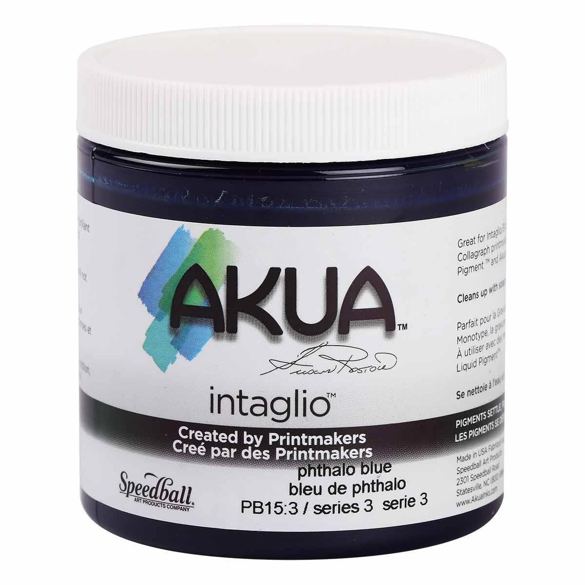 Akua Radiation Iipb Water-Based Ink, 8 oz Jar, 6.8 cm Height, 8.5 cm Wide, 8.5 cm Long, Phthalocyanin Blue